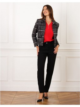 Veste courte noir et blanc F2296 Christine Laure Christine Laure