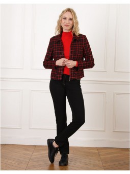 Veste courte rouge et noir F2452 Christine Laure Christine Laure