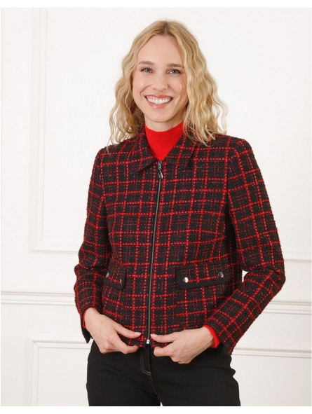 Veste courte rouge et noir F2452 Christine Laure Christine Laure Veste courte rouge et noir F2452 Christine Laure Christine Laure