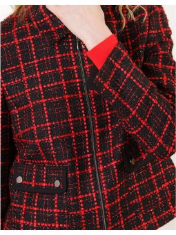 Veste courte rouge et noir F2452 Christine Laure Christine Laure