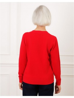 Cardigan rouge boutons F2330 Christine Laure Christine Laure