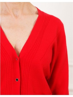 Cardigan rouge boutons F2330 Christine Laure Christine Laure