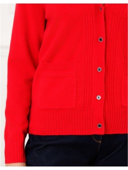 Cardigan rouge boutons F2330 Christine Laure Christine Laure
