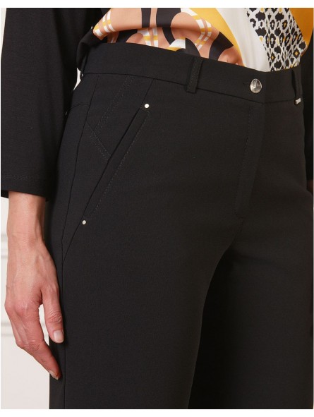 Pantalon droit noir crêpe F2197 Christine Laure Christine Laure Pantalon droit noir crêpe F2197 Christine Laure Christine Laure