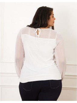 Blouse chic bi-matière F2591 Christine Laure Christine Laure