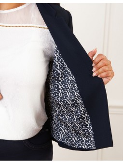 Blouse chic bi-matière F2591 Christine Laure Christine Laure