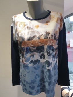 T.SHIRT marine imprimé 523354 Rabe RABE