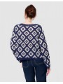 Pull crochet coton bleu F4261 Christine Laure Christine Laure