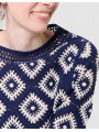 Pull crochet coton bleu F4261 Christine Laure Christine Laure