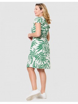 Robe imprimé vert et blanc F4562 Christine Laure Christine Laure