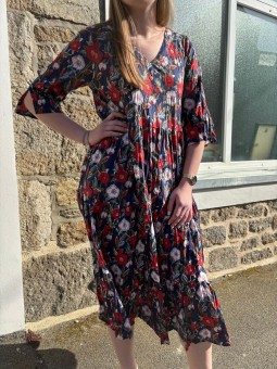 Robe en coton bio col en V M3/4 JOK6 Dress Addict