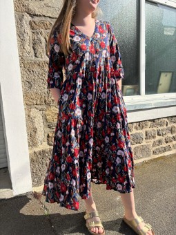 Robe en coton bio col en V M3/4 JOK6 Dress Addict