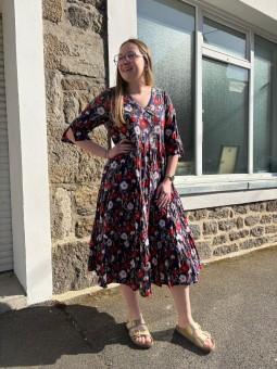 Robe en coton bio col en V M3/4 JOK6 Dress Addict