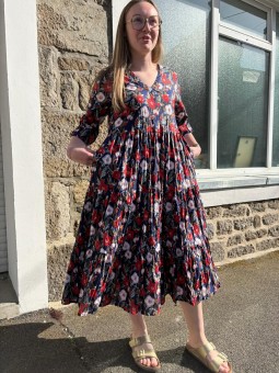 Robe en coton bio col en V M3/4 JOK6 Dress Addict