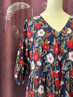 Robe en coton bio col en V M3/4 JOK6 Dress Addict