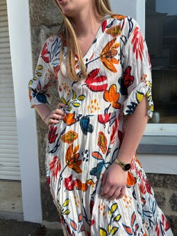 Robe imprimé en coton Bio M3/4 LOKI Laura en robe