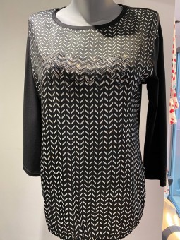 Top imprimé noir et écru 524361 Rabe RABE