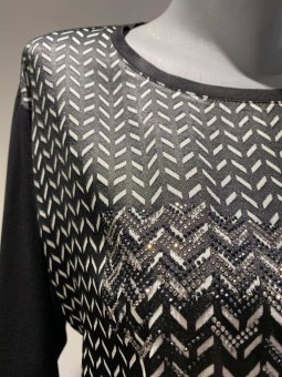 Top imprimé noir et écru 524361 Rabe RABE