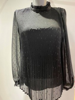 TOP manche longue uni noir a paillettes LOU Tintastyle Tinta Style