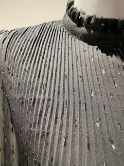 TOP manche longue uni noir a paillettes LOU Tintastyle Tinta Style